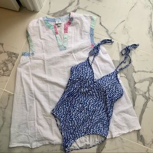 Vineyard Vines XL one piece swimsuit + coverup